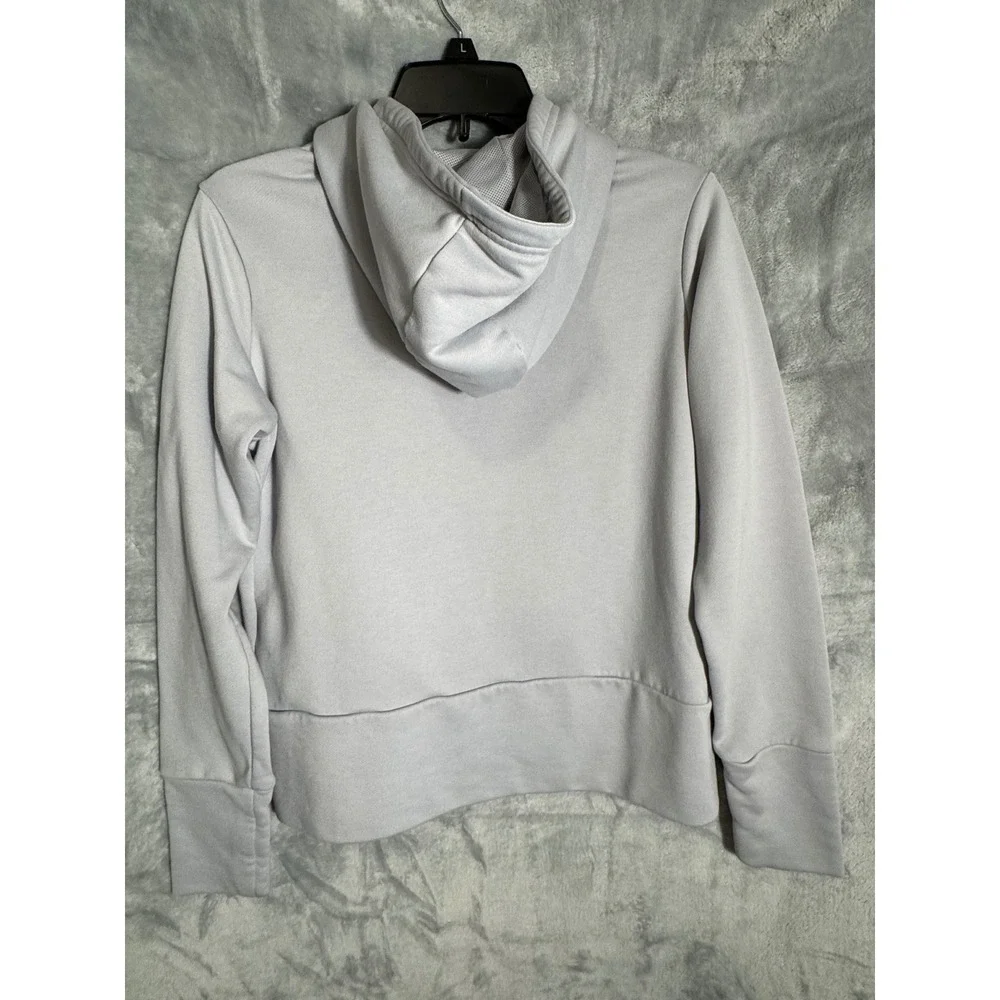 Nike Womens Grey Hoodie Blue Swoosh‎ Pullover Sweatshirt Size M
